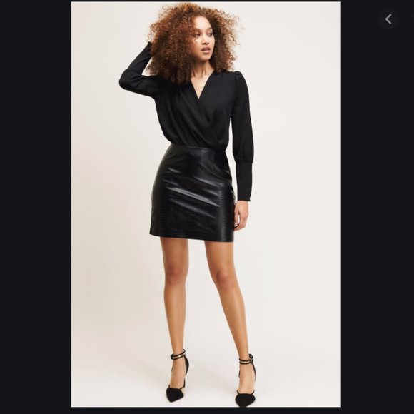 Dynamite Jupe Croco PU Skirt - Picture 1 of 9